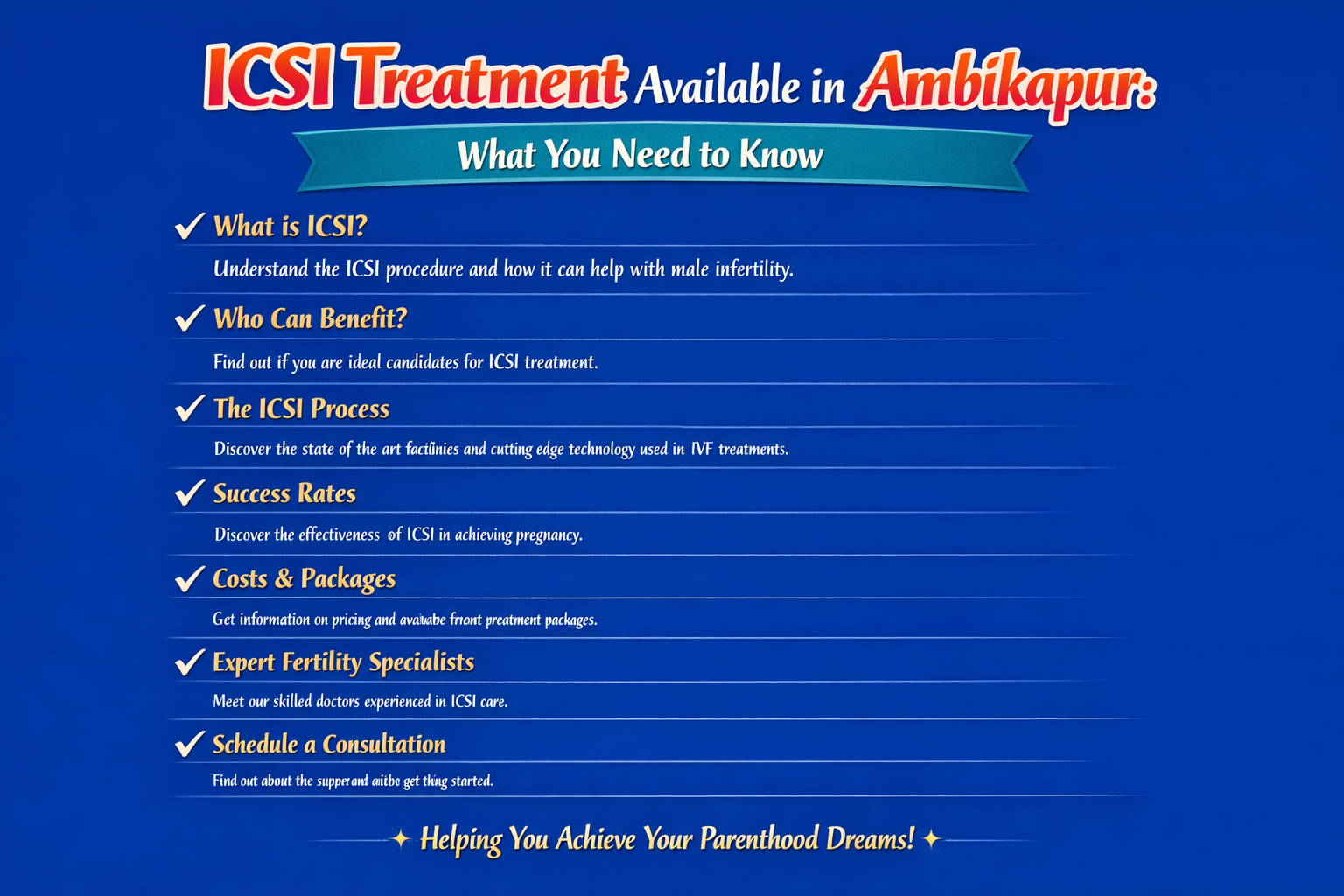 ICSI Treatment Available in Ambikapur – What You Need to Know